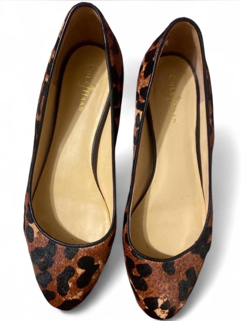 Cole Haan Leopard-Print Leather Ballet Flats - Brown & Black